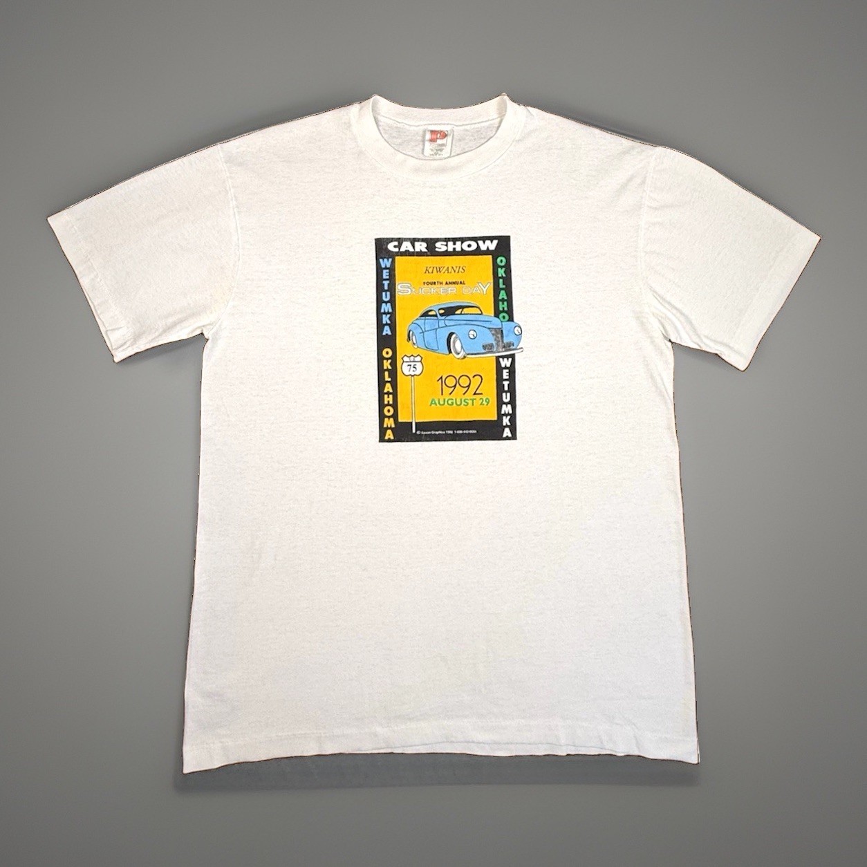 Vintage 1992 Sucker Day Kiwanis Car Show Shirt XL Single Stitch USA Oklahoma Tee
