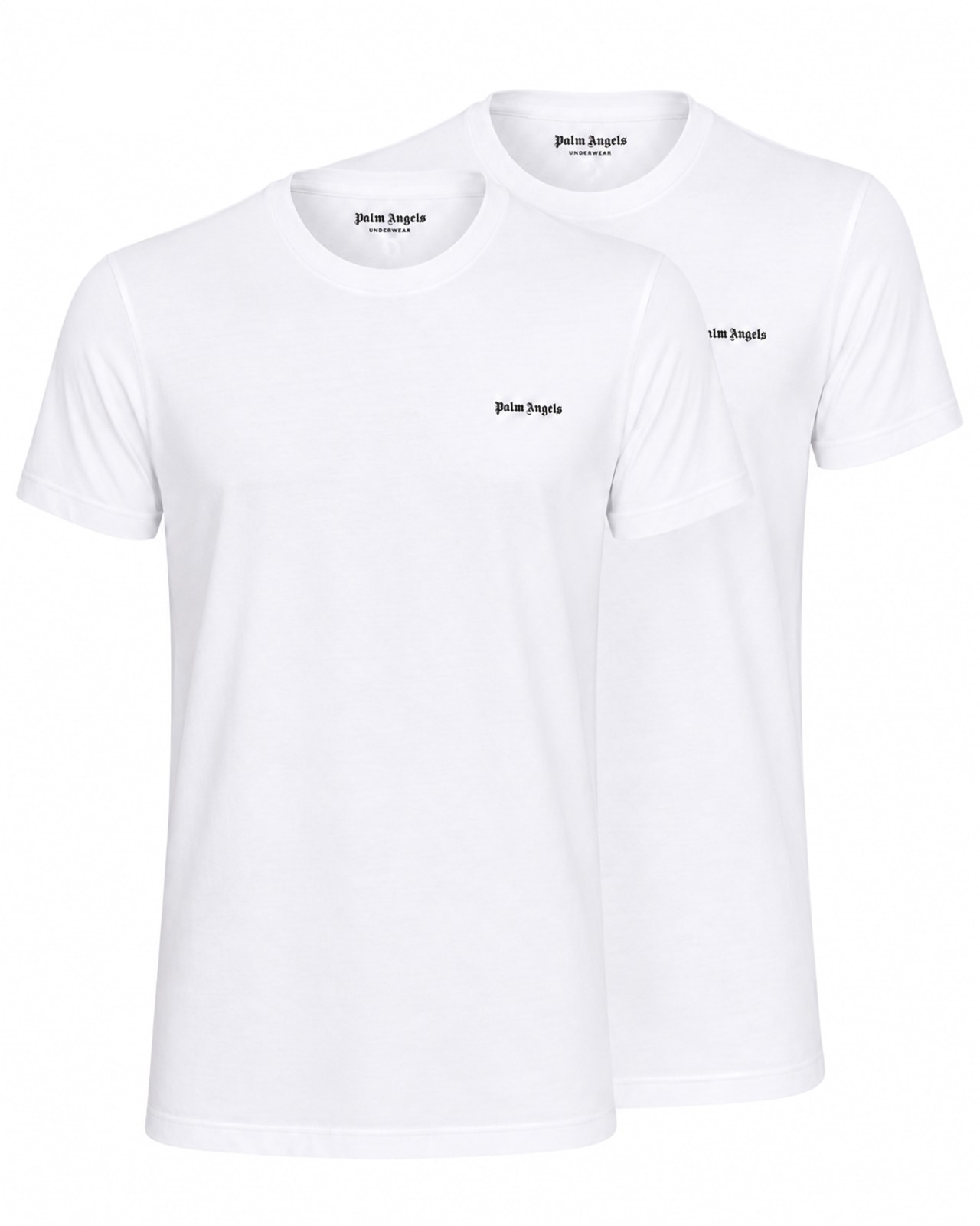 NWT BI-PACK with 2 PALM ANGELS T-SHIRTS white stretch cotton luxury XL