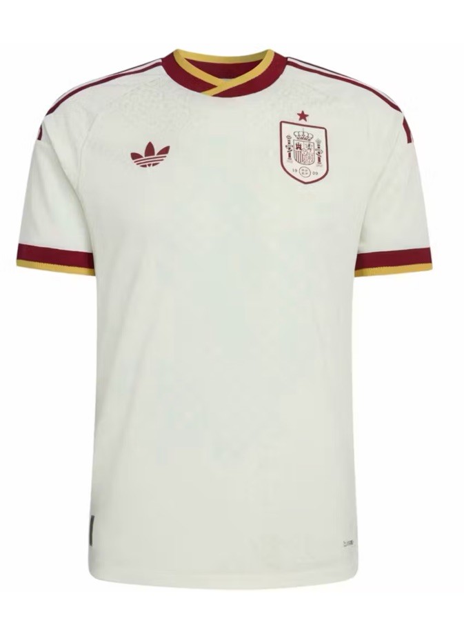 adidas Spain Soccer Team 26 Away Authentic Logo White Jersey Top Rare Men Size adidas Spain Soccer Team 26 Away Authentic Logo White Jersey Top Rare Men Size