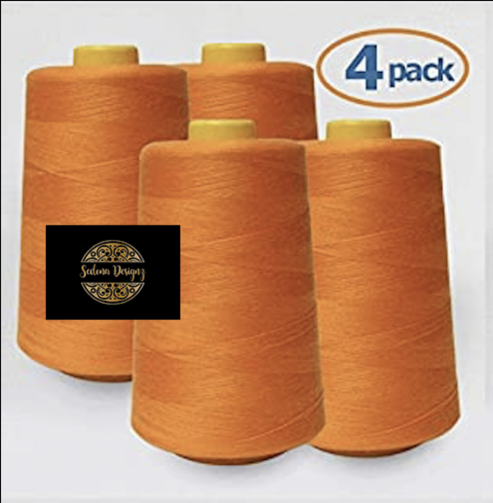 4 PACK of 6000 Yard each Spools Sewing Thread All Purpose 100% Polyester