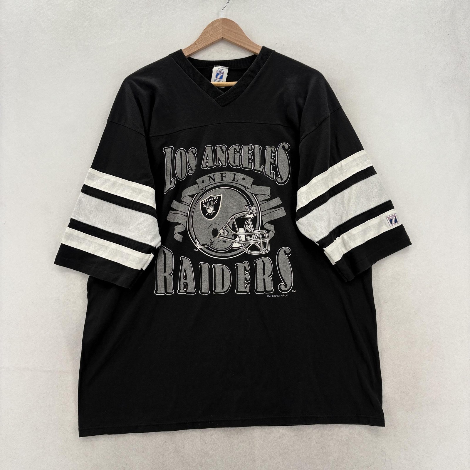 Vintage Los Angeles Raiders Shirt Mens XL Black NFL Football Logo 7 Made In USA