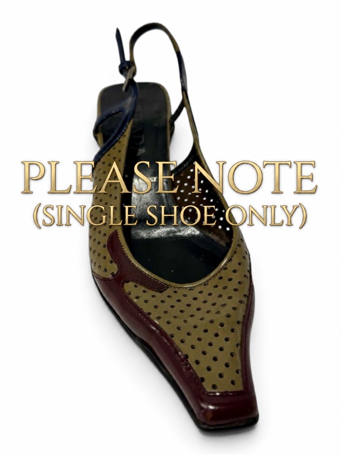 Vintage Prada Y2K Perforated Leather Slingback Kitten Heel 38.5 SINGLE SHOE Vintage Prada Y2K Perforated Leather Slingback Kitten Heel 38.5 SINGLE SHOE
