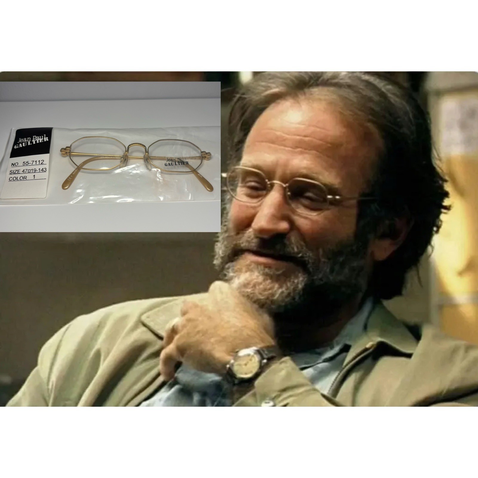 Jean Paul Gaultier JPG VINTAGE Robin Williams Gold Eyeglasses 55-7112 | Pair 2