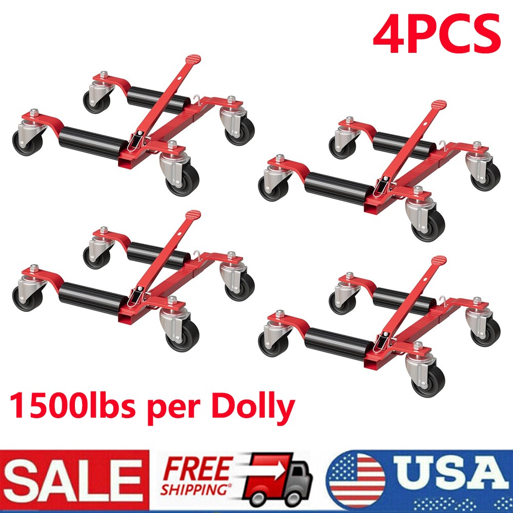 4Pcs Car Wheel Dolly Jack Set 1500LBS Capacity Mechanical Wheel Dolly Rollers