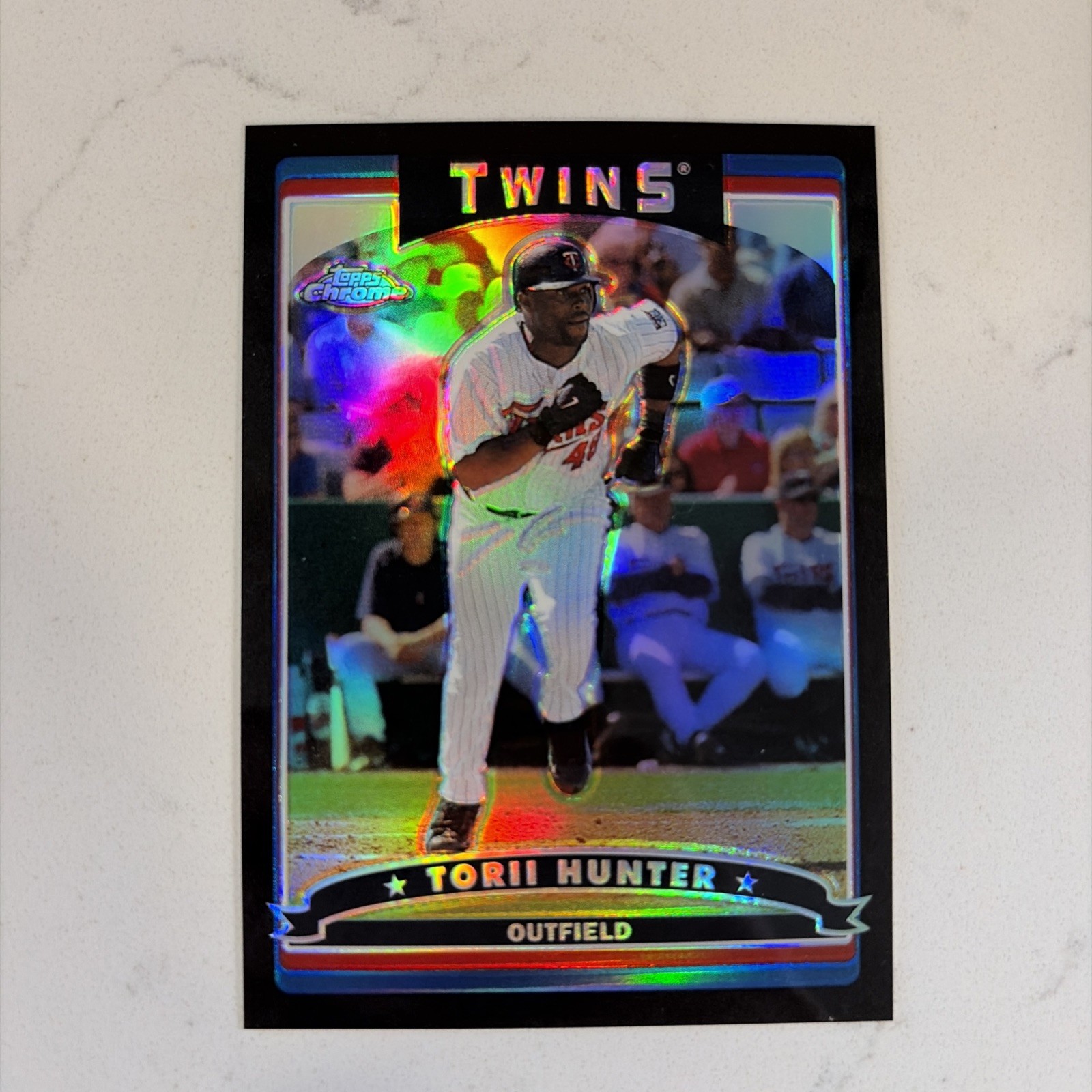 2006 TOPPS CHROME TORII HUNTER BLACK REFRACTOR #’d 20/549 CARD NO. 113 TWINS