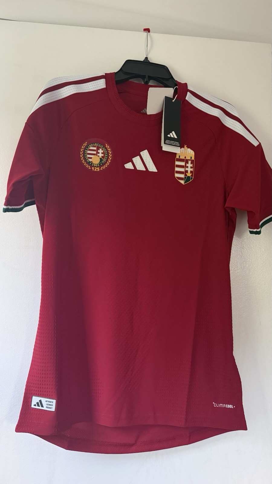 adidas Hungary Soccer Jersey Men’s S Red White Green Slim Fit adidas Hungary Soccer Jersey Men’s S Red White Green Slim Fit