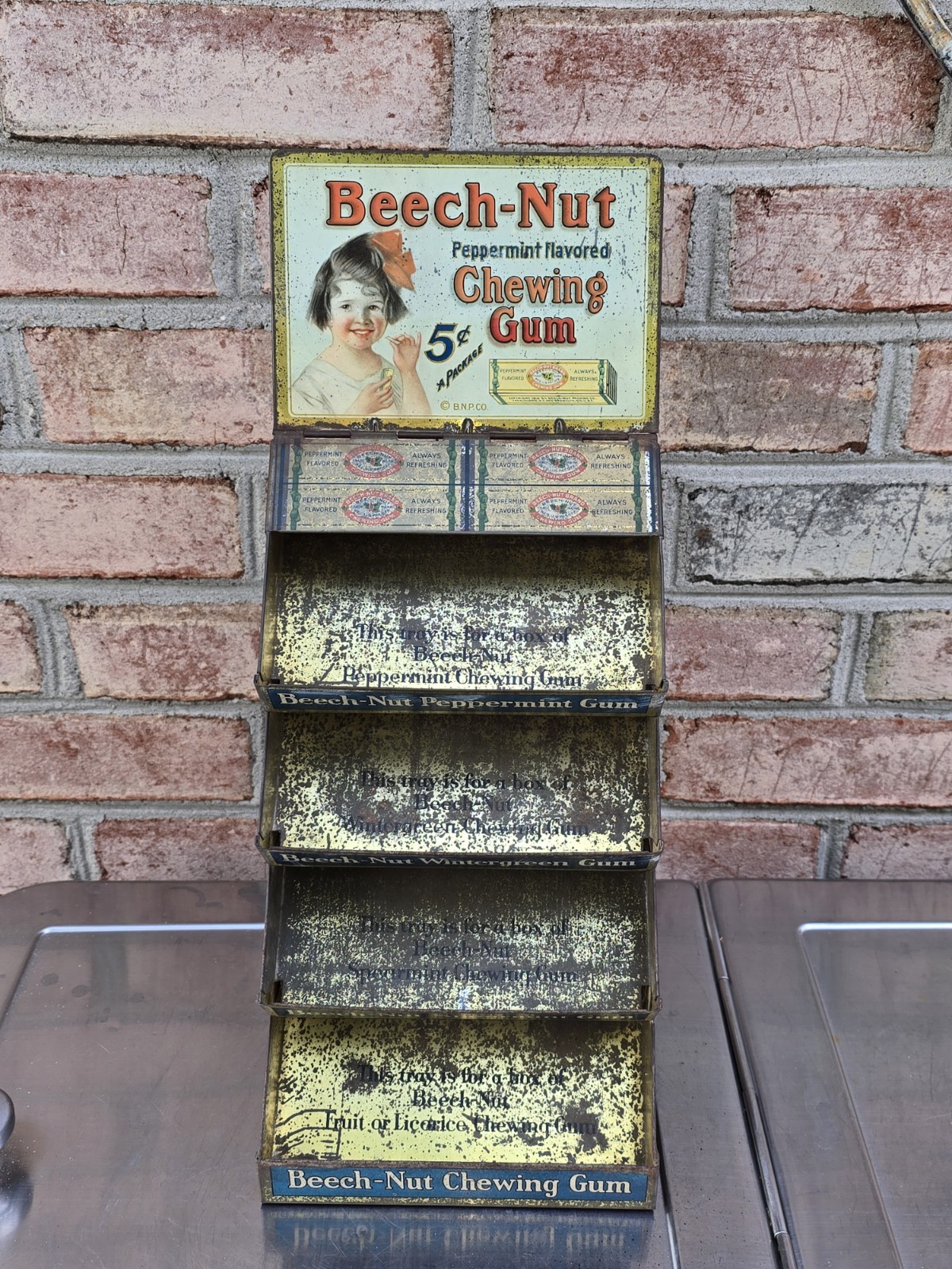 Antique 1915s Beech-Nut Chewing Gum Original Advertising Store Display @@ Nice Antique 1915s Beech-Nut Chewing Gum Original Advertising Store Display @@ Nice