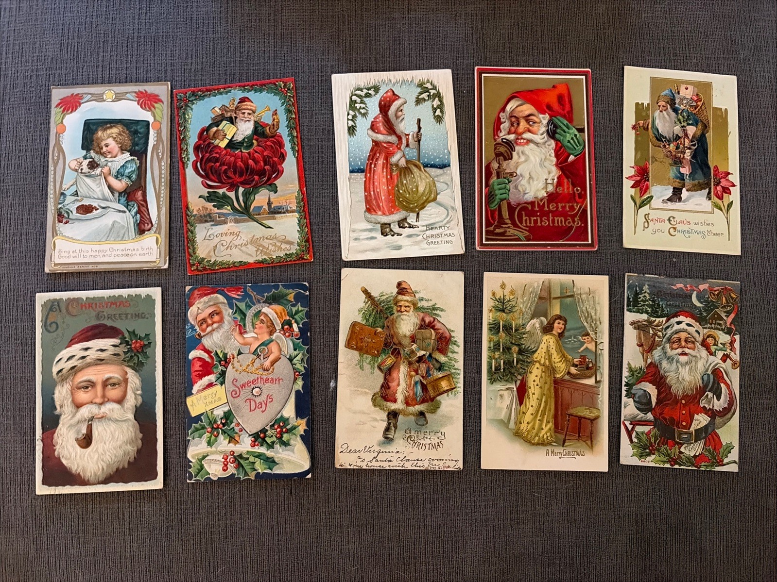 10 Early 1900 Christmas Postcards