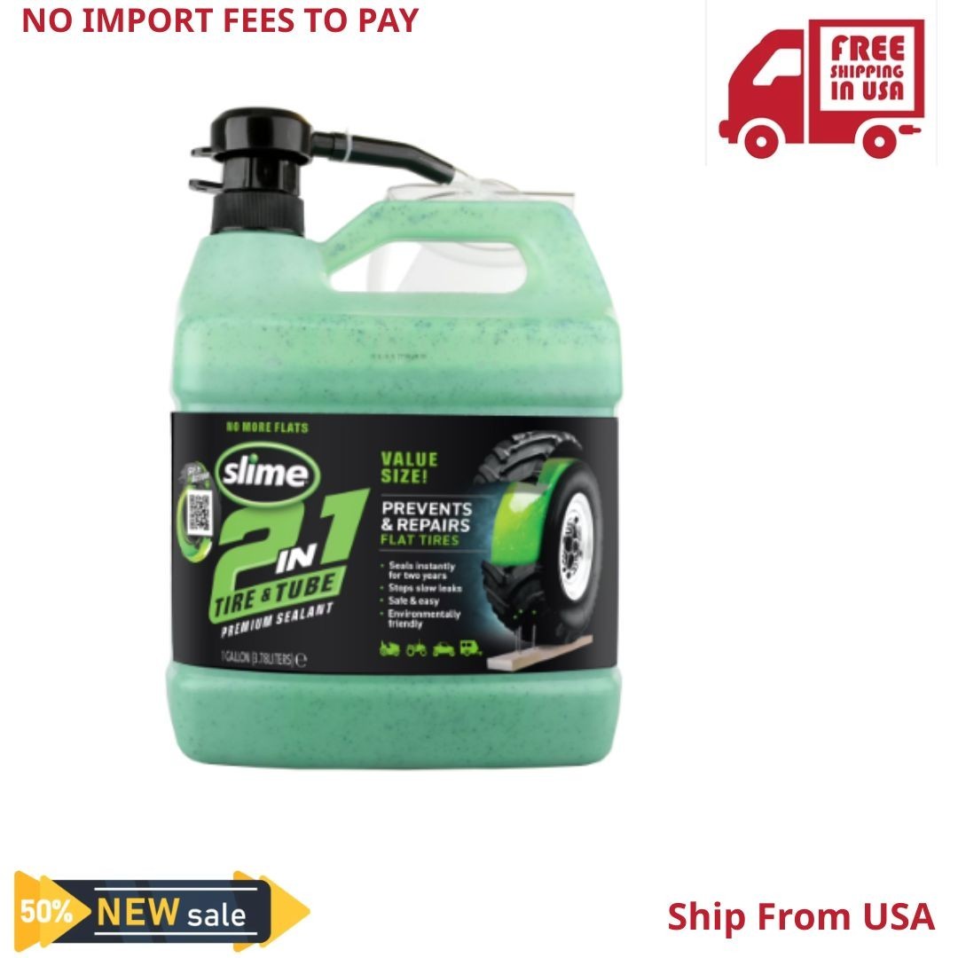 Slime 2-in-1 Tire and Tube Sealant, 1 Gallon - 10195 New