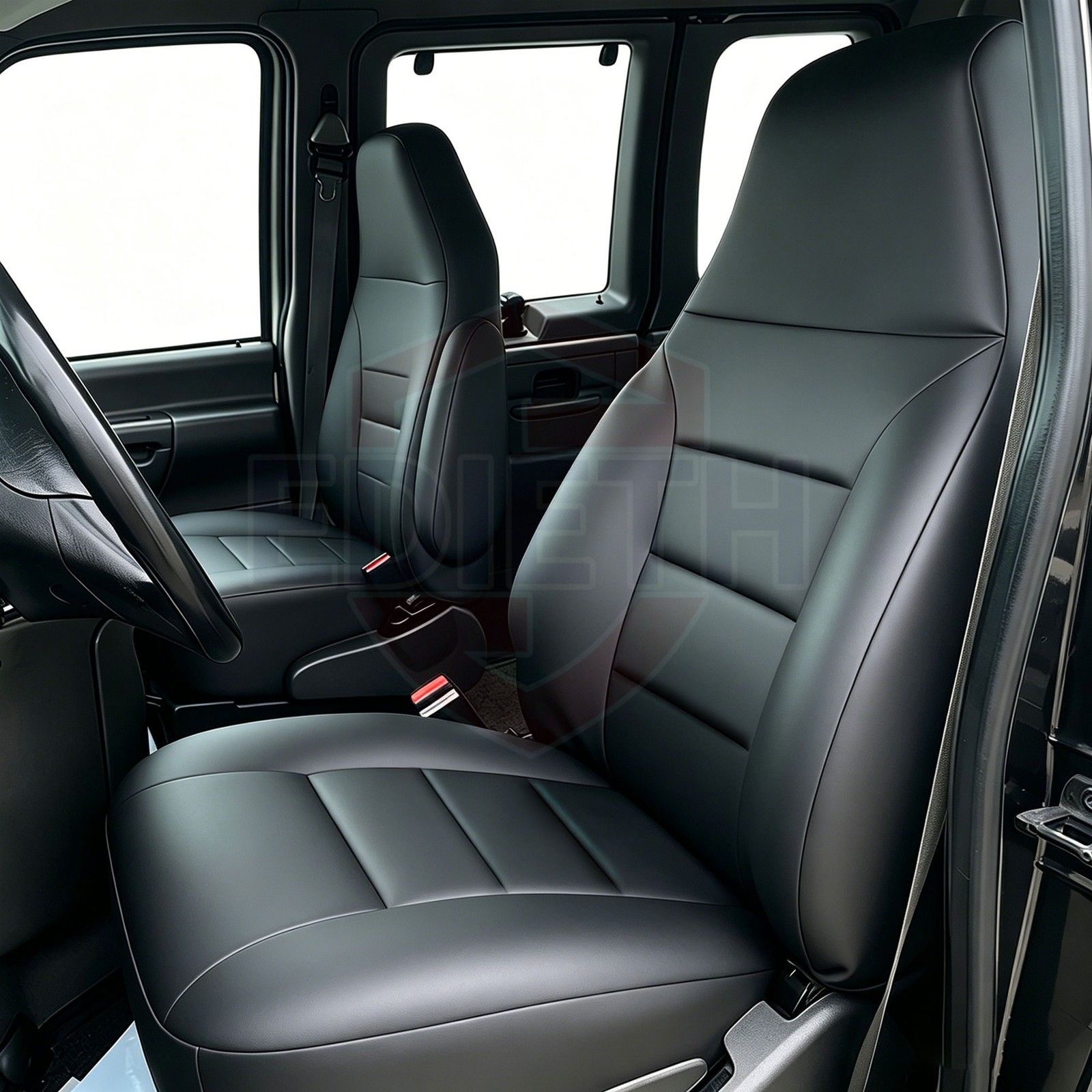 2PCS Front Seat Covers for Ford E150 E250 E350 1993-2008 PU Leather (Black) 2PCS Front Seat Covers for Ford E150 E250 E350 1993-2008 PU Leather (Black)