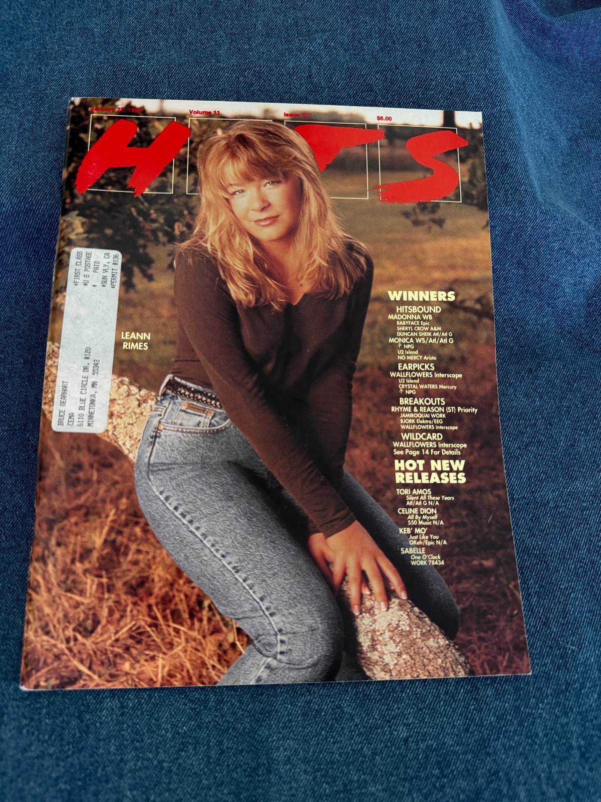 Hits Magazine Jan 27, 1997 Leann Rimes Nine Inch Nails Prince Chris Whitley