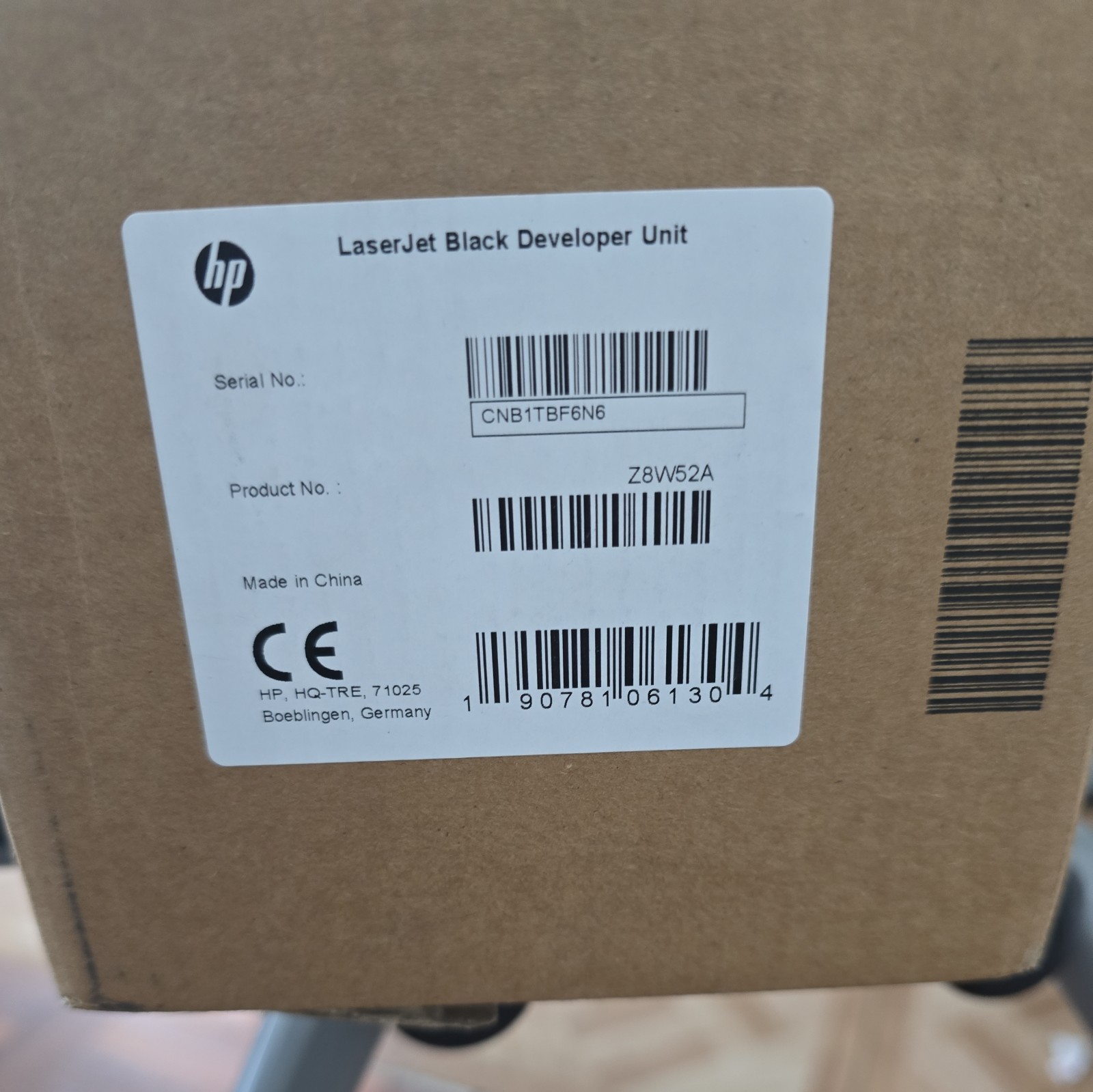 HP Z8W52A, Developer Unit Black, Laser jet E82540, E82550, E82560z OEM Brand New HP Z8W52A, Developer Unit Black, Laser jet E82540, E82550, E82560z OEM Brand New