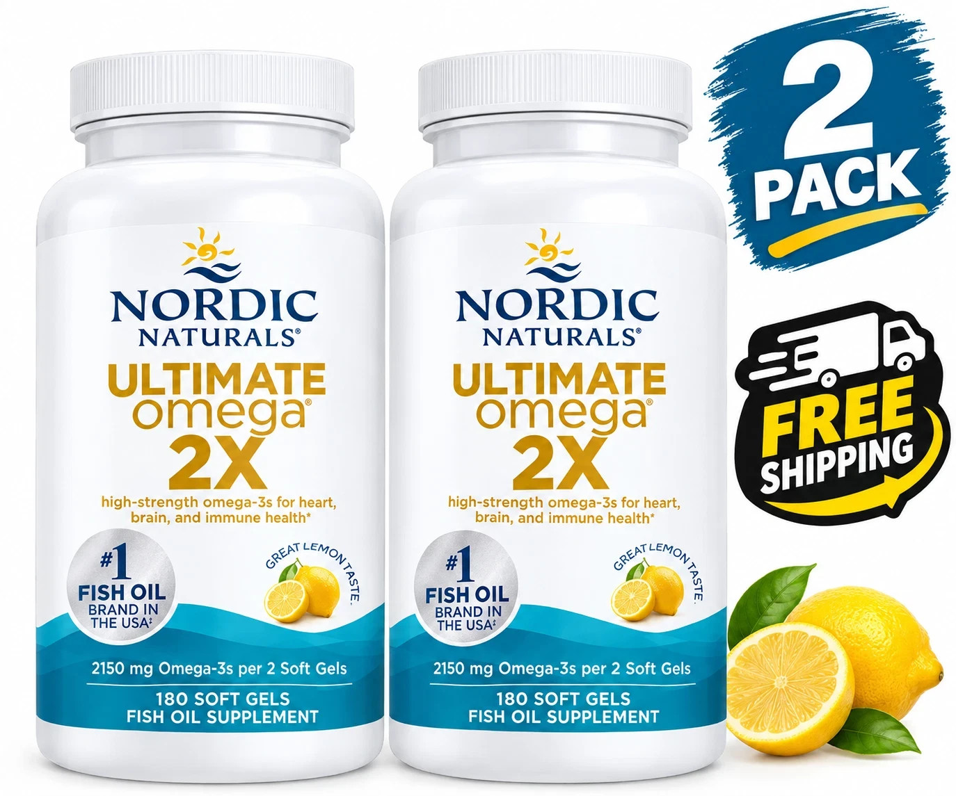 Nordic Naturals Ultimate Omega, Fish Oil, 2X 180 Soft Gels - 2 Pack - EXP 12/30 Nordic Naturals Ultimate Omega, Fish Oil, 2X 180 Soft Gels - 2 Pack - EXP 12/30