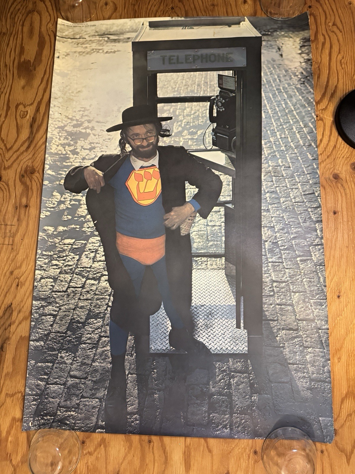 RABBI SUPERMAN Vintage 1967 HEAD SHOP PERSONALITY poster JEWISH HASSID 24x36 