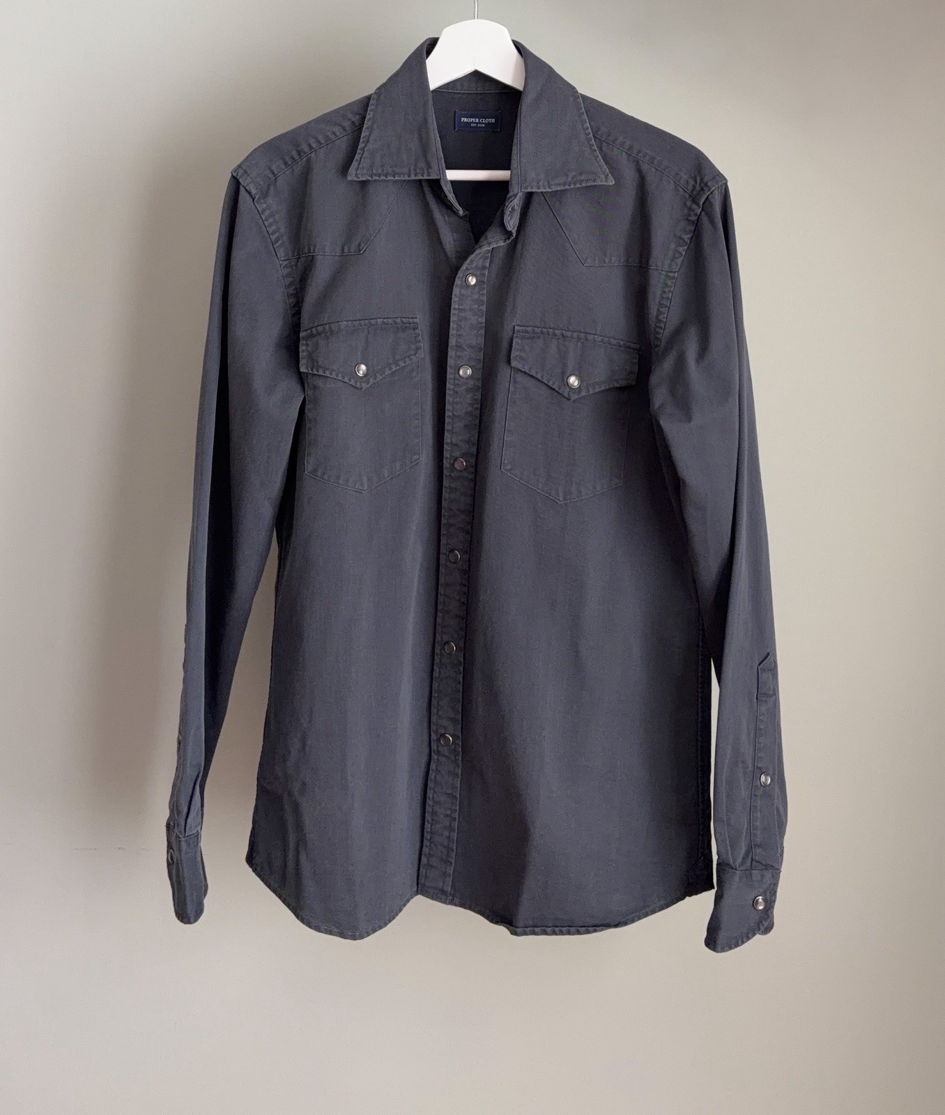 Proper Cloth Albiate black denim shirt Brycelands Rubato Natalino Drakes M Proper Cloth Albiate black denim shirt Brycelands Rubato Natalino Drakes M