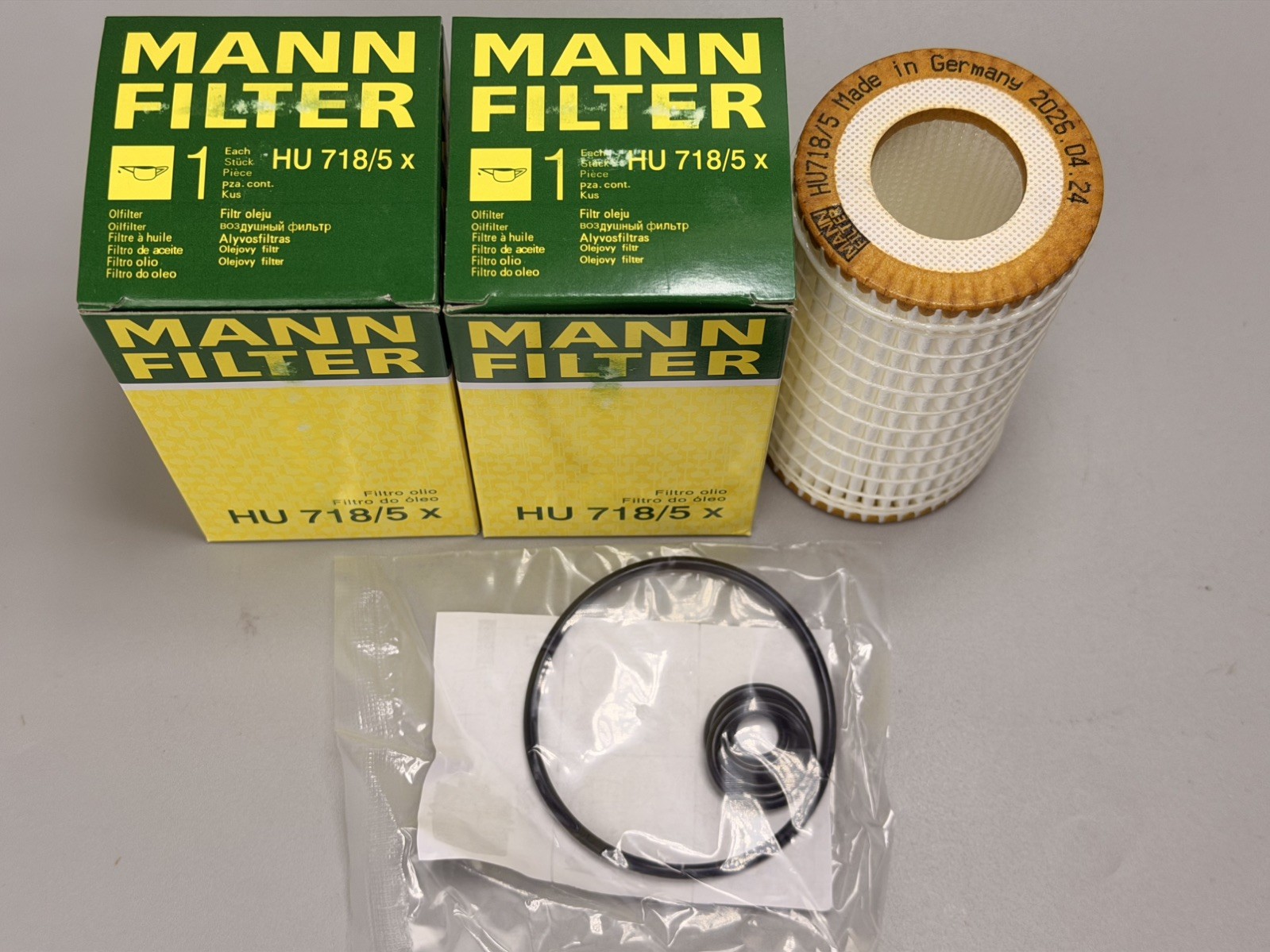 Mercedes Dodge Chrysler Mann Fleece Oil Filter Kit HU718/5x 000 180 26 09 qty.2 Mercedes Dodge Chrysler Mann Fleece Oil Filter Kit HU718/5x 000 180 26 09 qty.2