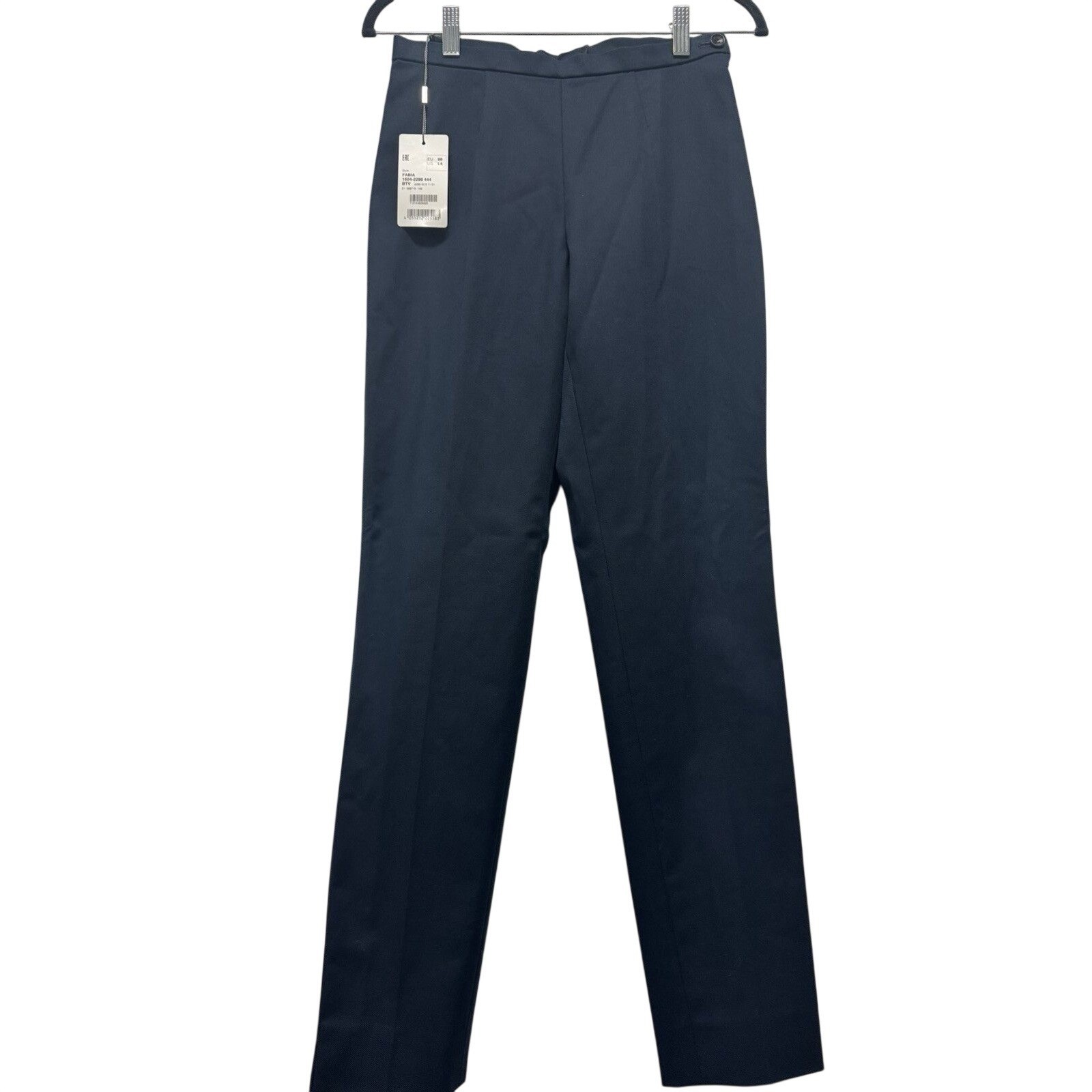 Bogner Fabia Pants Women L4 Navy Blue Slim Straight Leg High Rise NEW