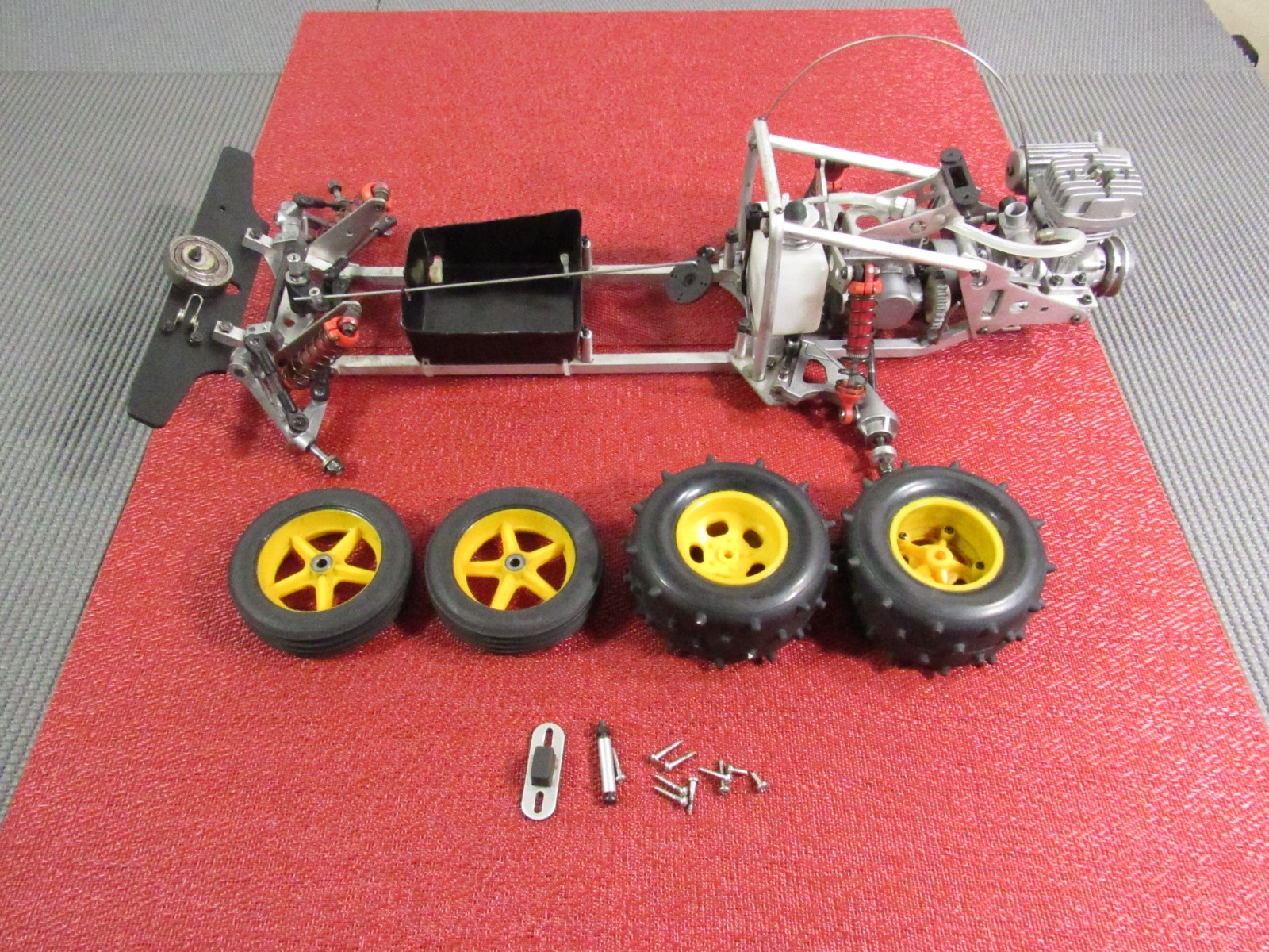 Vintage Kyosho Assault 1/10 RC Buggy Roller Slider W/ O.S. Engine, Tires. #2460