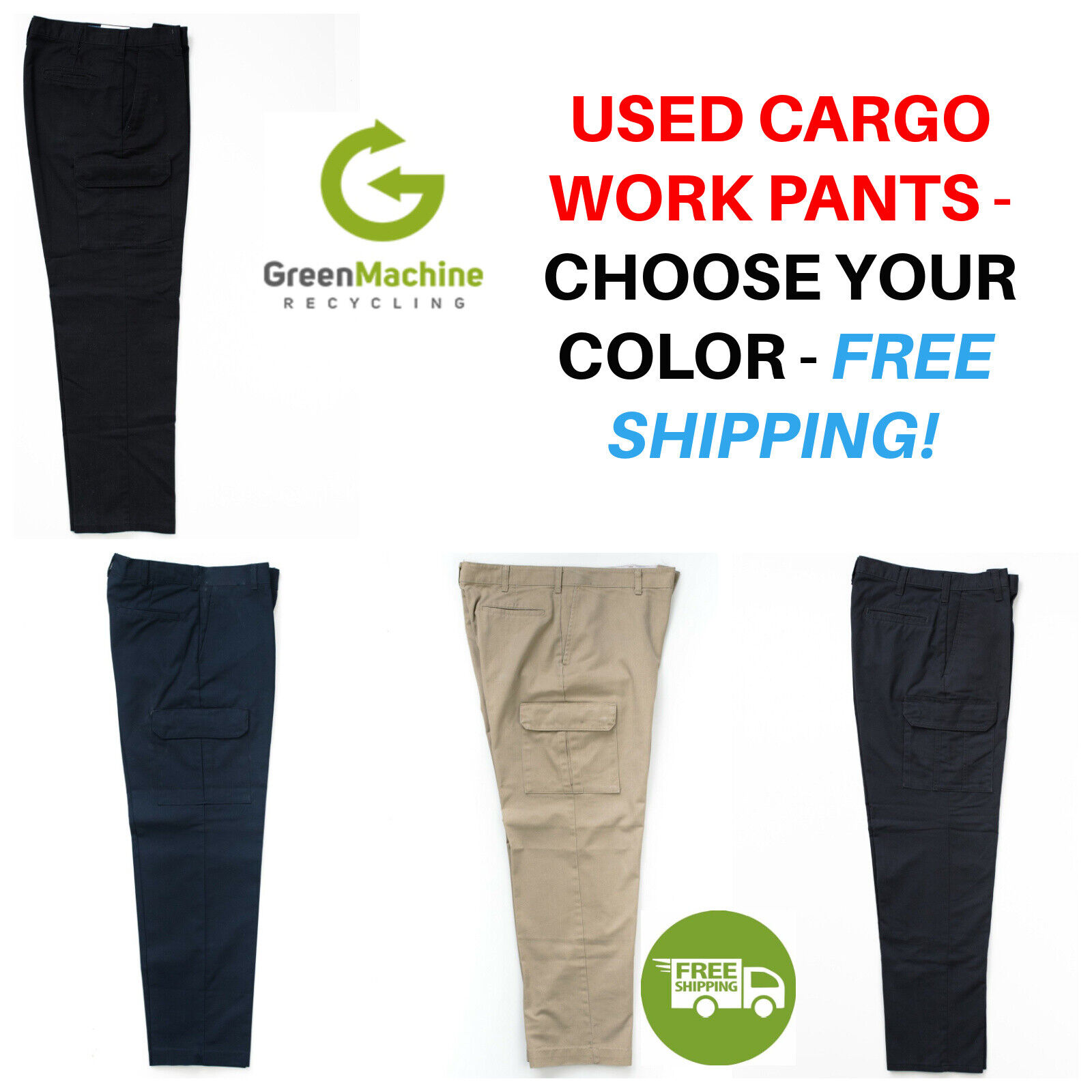 Used Uniform Work Pants Cargo Cintas Redkap Unifirst G&K Dickies etc 
