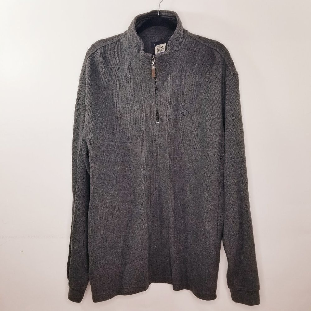 NWT IZOD Men\'s X-Large Gray Vertical Ribbed Quarter Zip Sweater NWT IZOD Men\'s X-Large Gray Vertical Ribbed Quarter Zip Sweater