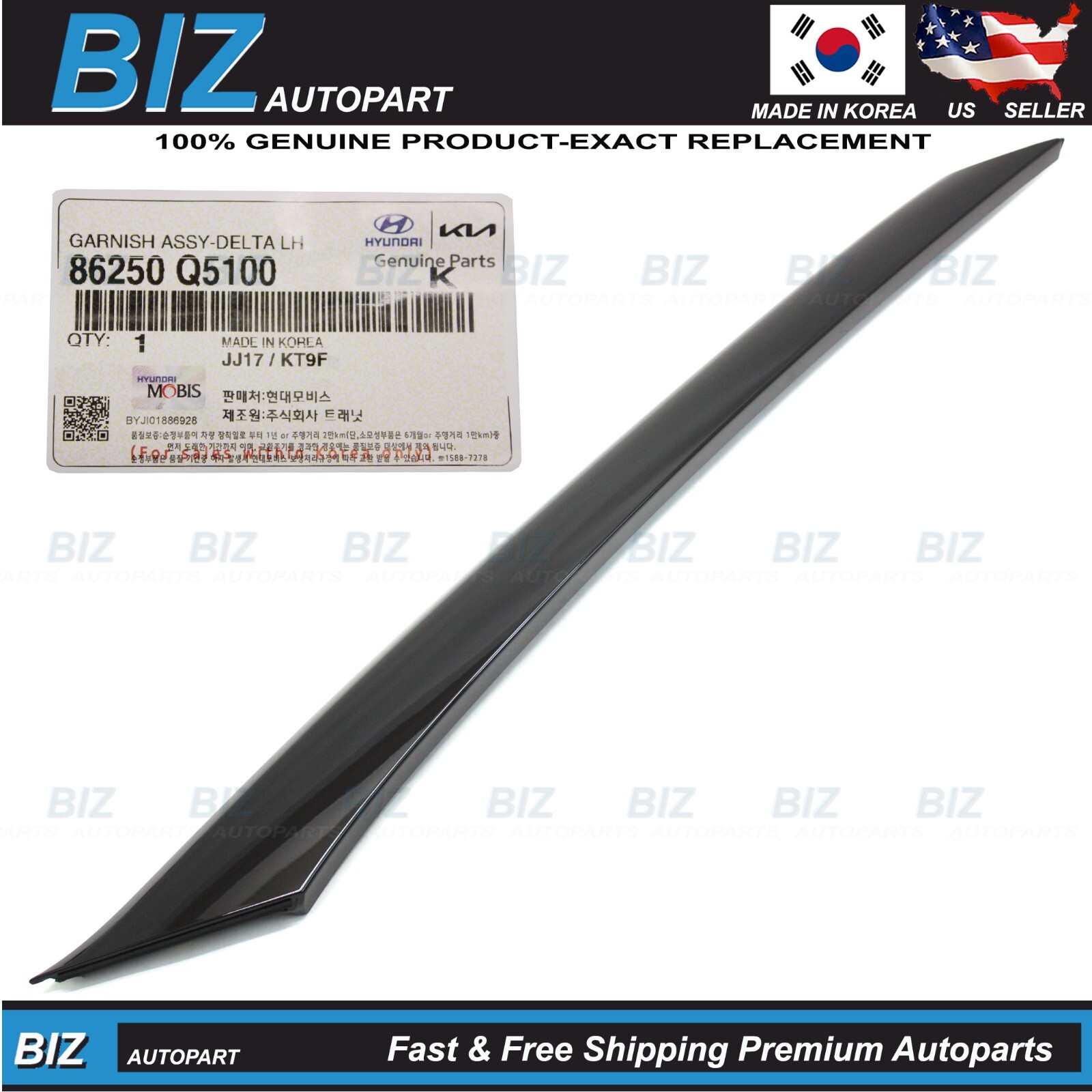 Genuine Windshield Trim Pillar Molding LEFT LH for 20-25 Kia Seltos 86250-Q5100 Genuine Windshield Trim Pillar Molding LEFT LH for 20-25 Kia Seltos 86250-Q5100