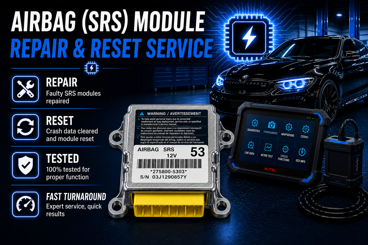 ALL MAKES & MODELS - SRS CRASH CODE RESET ⭐⭐⭐⭐⭐