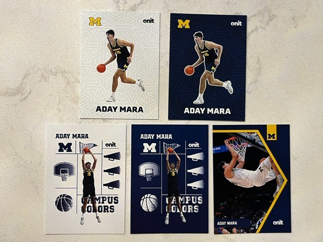 (5x) ADAY MARA 2025-26 ONIT Michigan Basketball cards ALL DIFFERENT Thunder