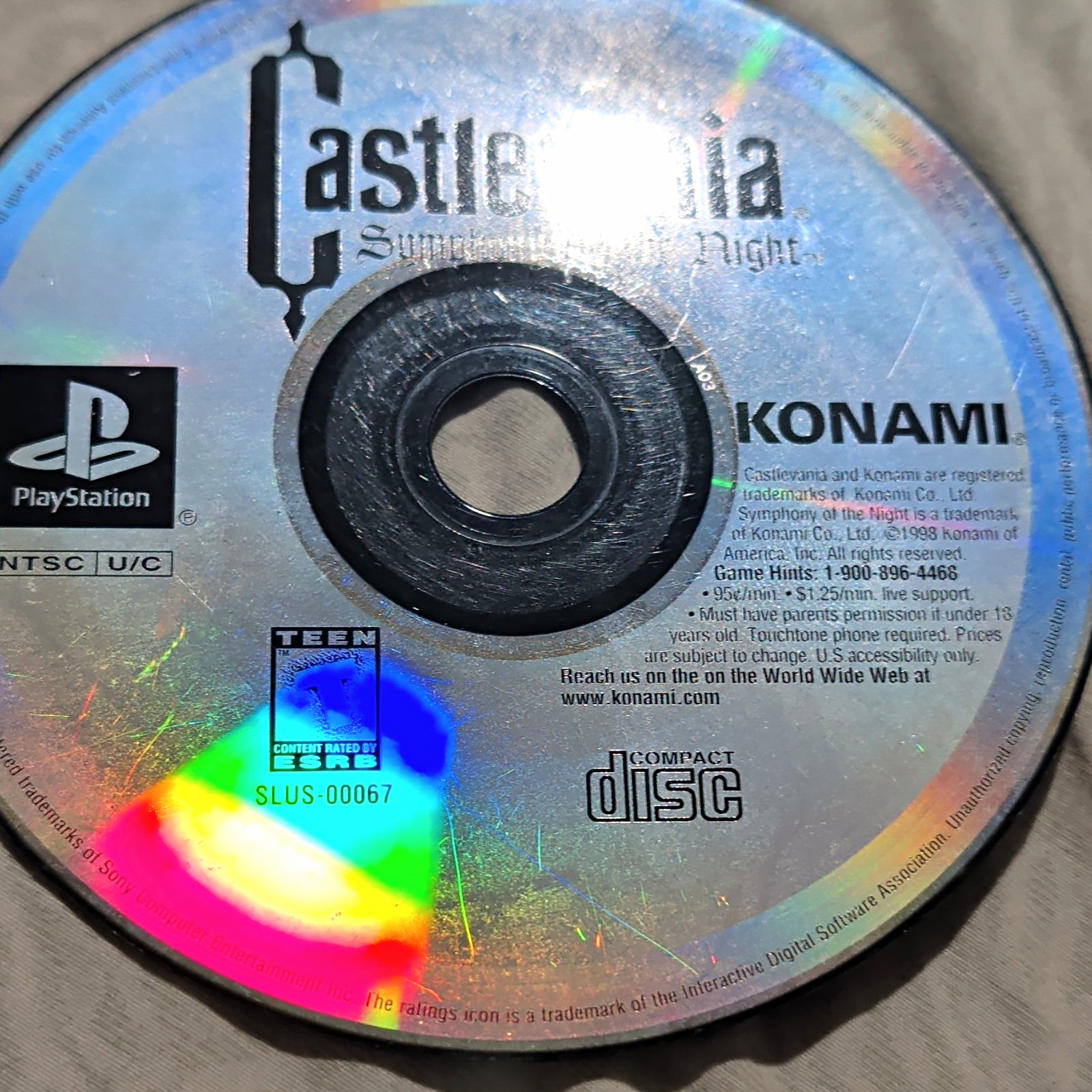Konami Castlevania: Symphony of the Night Sony PlayStation 1 PS1 1998 T NTSC-U/C Konami Castlevania: Symphony of the Night Sony PlayStation 1 PS1 1998 T NTSC-U/C