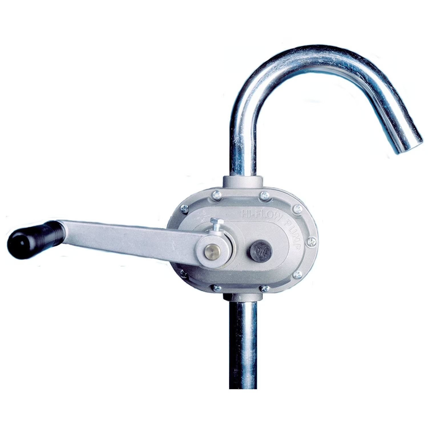High-Flow Rotary Hand Drum Barrel Pump Aluminum Steel Vane 27 GPM Fuel Oil