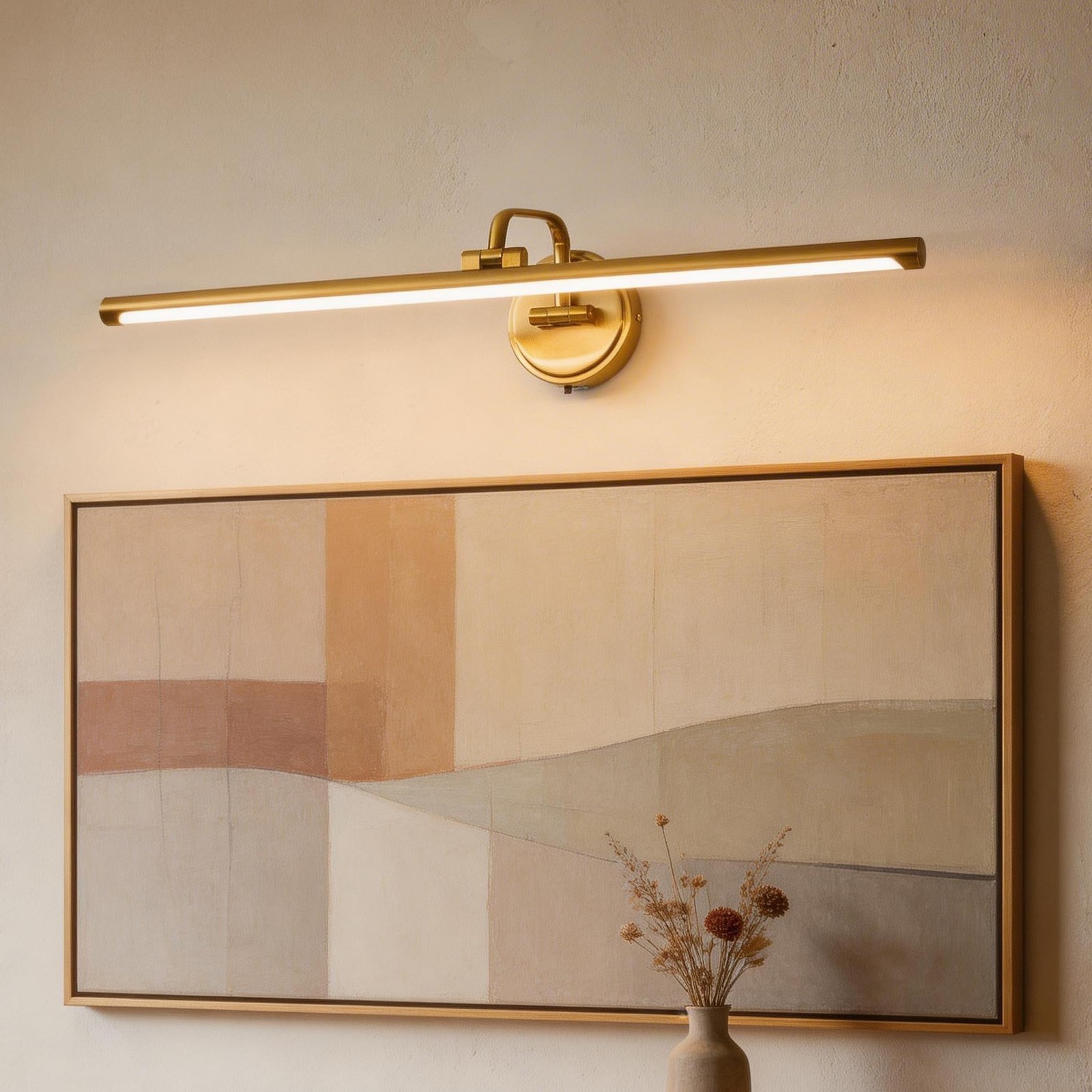 Hardwired Picture Light for Wall,32 Inch Modern Brass Dimmable Frame Light wi... Hardwired Picture Light for Wall,32 Inch Modern Brass Dimmable Frame Light wi...