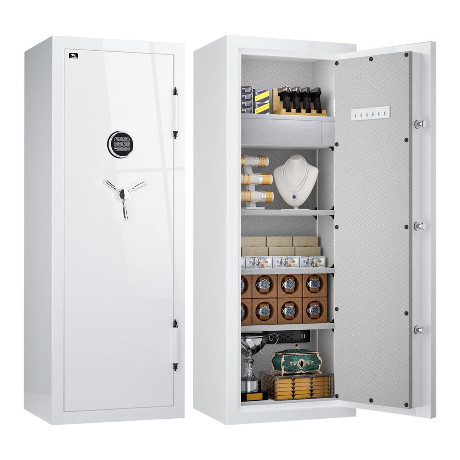 TIGERKING 13.12CuFt Fireproof Safe 306lb, Digital Lock, Steel, Drawer, Gloss Fin TIGERKING 13.12CuFt Fireproof Safe 306lb, Digital Lock, Steel, Drawer, Gloss Fin