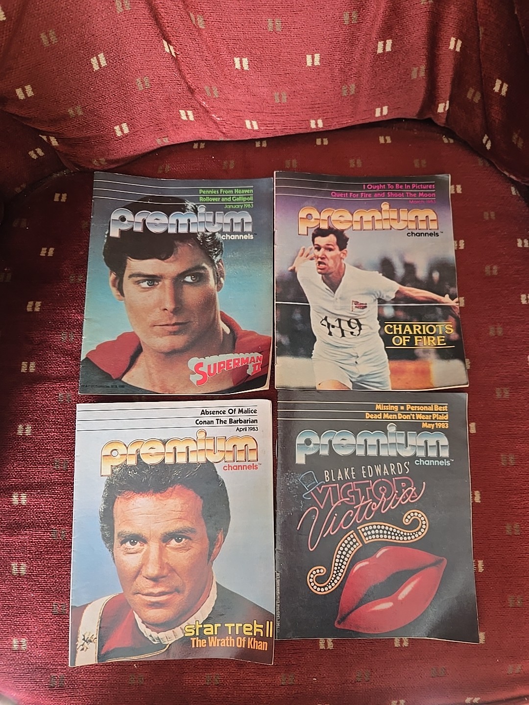 Premium Channels Guide Mini Magazine Movies TV 1983 4 Lot Superman Star Trek