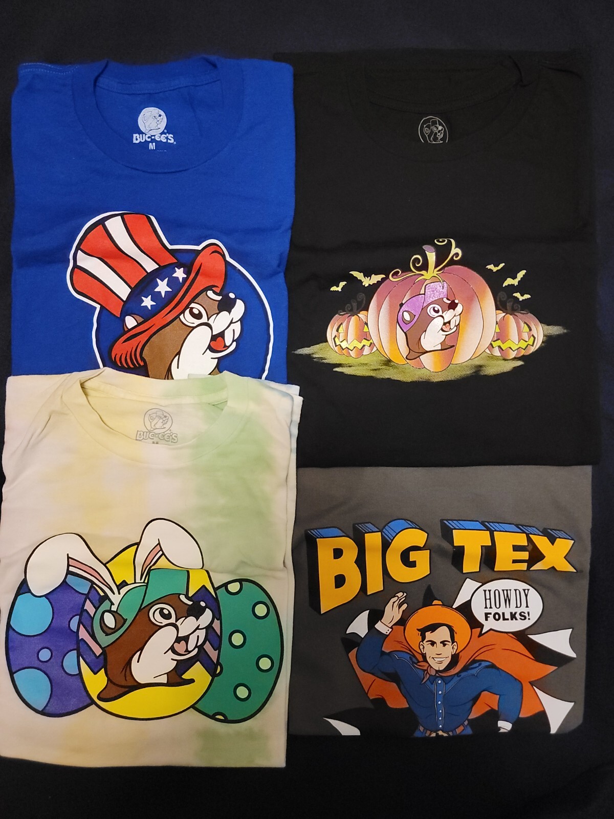 Buc-ee\'s Holiday Shirts Medium Halloween Easter 4th of July Combo Buc-ee\'s Holiday Shirts Medium Halloween Easter 4th of July Combo
