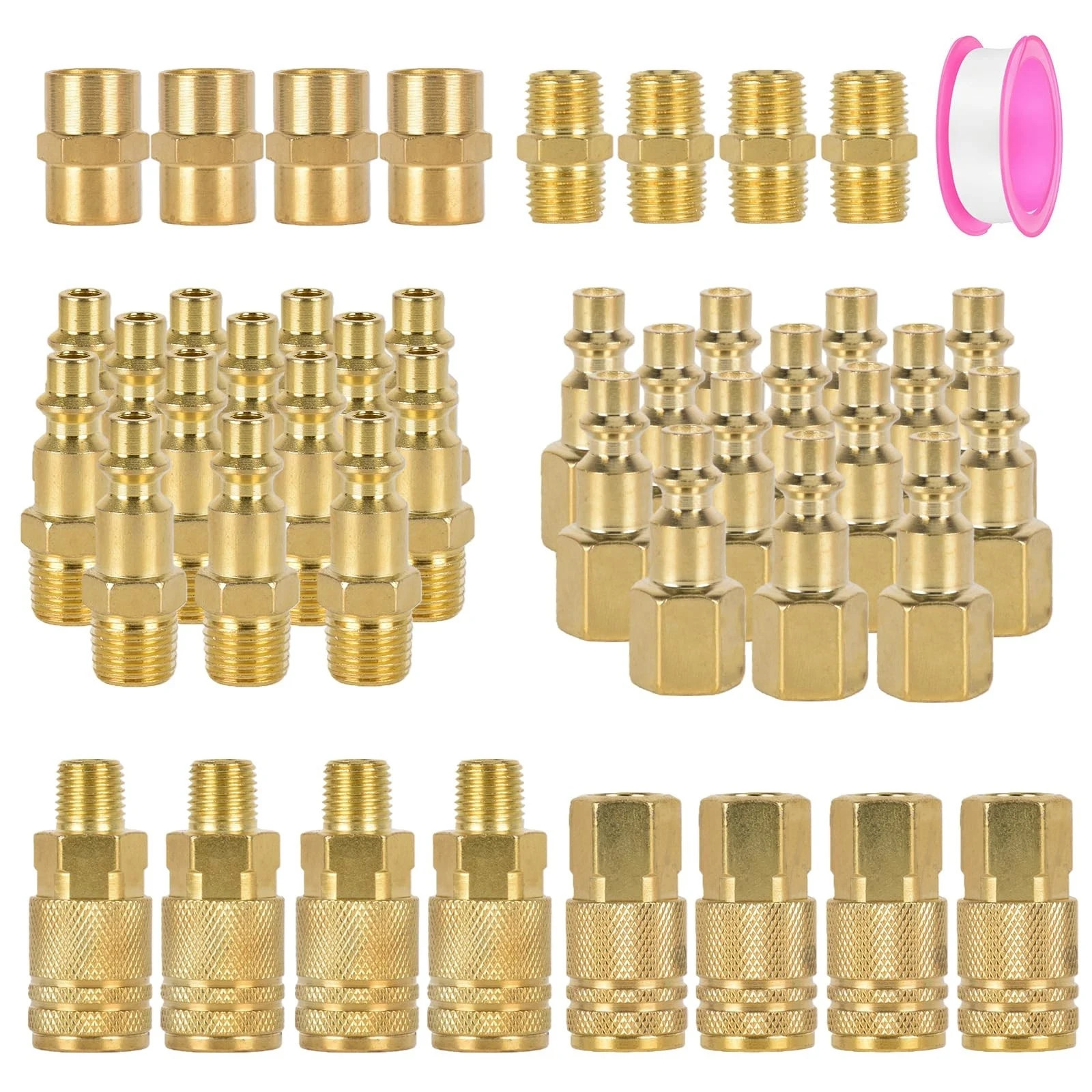 45pcs,Air Hose Fittings,Quick Connect Hose Fittings,Npt 1/4\ 45pcs,Air Hose Fittings,Quick Connect Hose Fittings,Npt 1/4\
