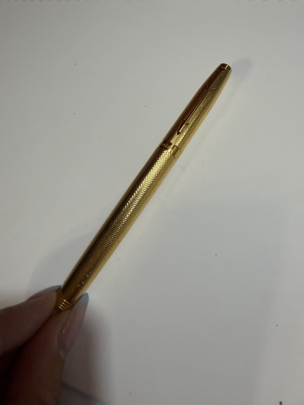 Vintage Parker 75 Grain d’Orge Gold-Plated Fountain Pen 18K Nib France