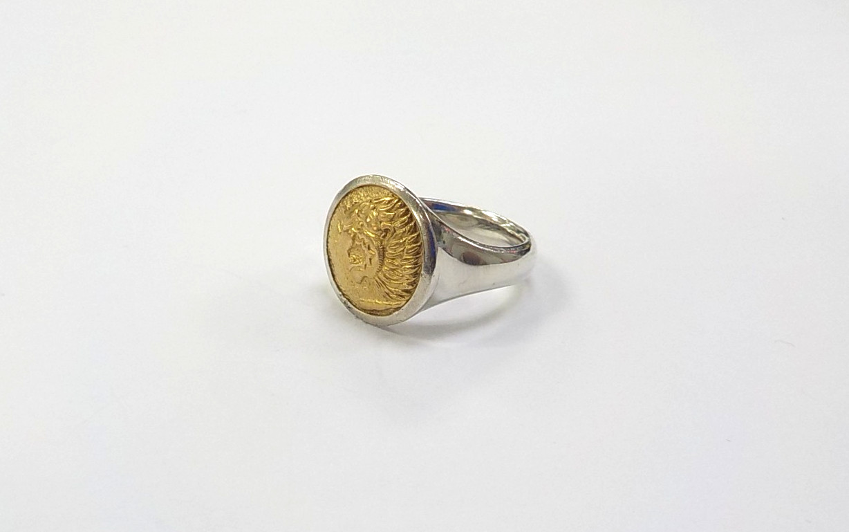 David Yurman Petrvs Lion Ring sterling silver and 18k yellow gold David Yurman Petrvs Lion Ring sterling silver and 18k yellow gold