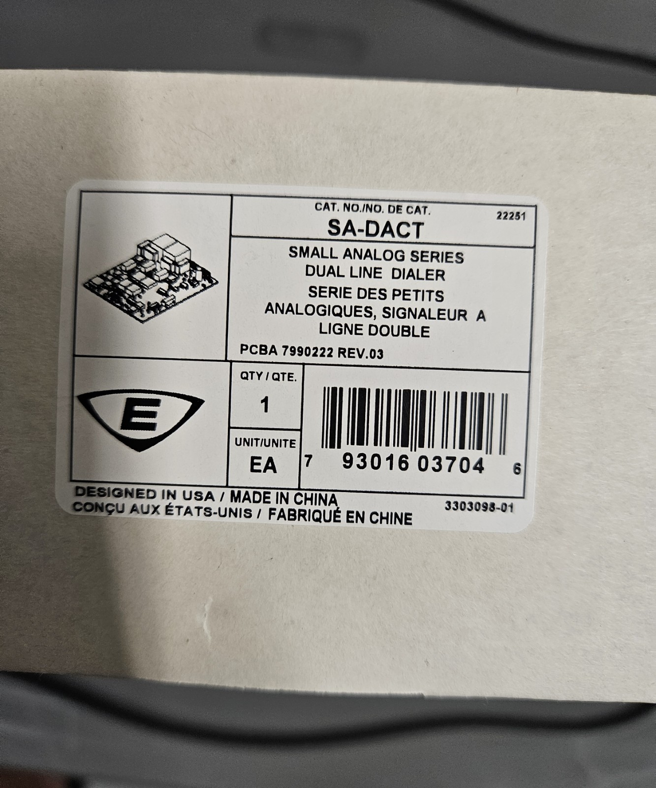 Edwards, Kidde, Vigilant SA-DACT Small Analog Series Dual Line Dialer. Edwards, Kidde, Vigilant SA-DACT Small Analog Series Dual Line Dialer.