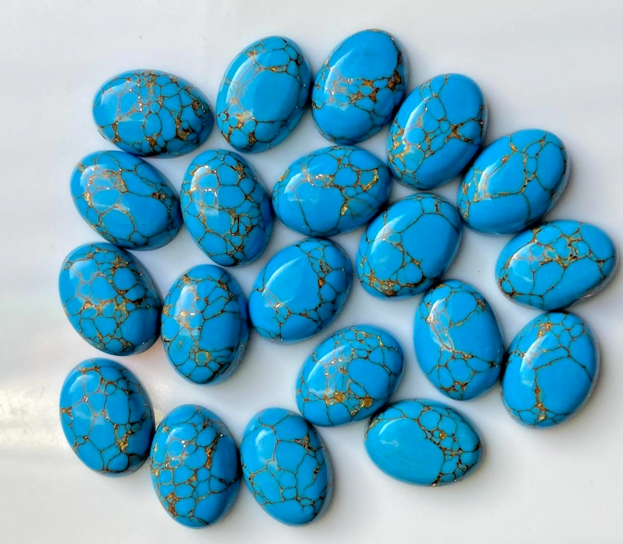 AA++ Blue Copper Turquoise Oval Cabochon Loose Gemstone Wholesale Lot