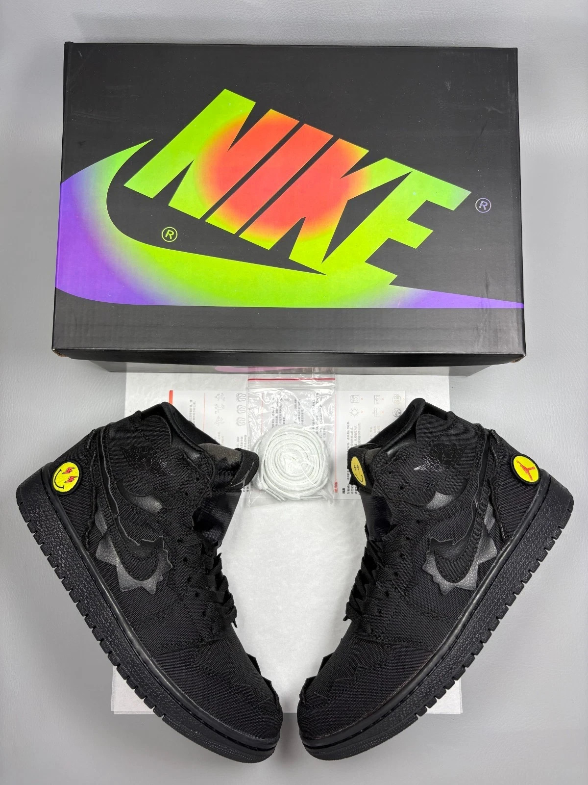 Men\'s J Balvin x Jordan 1 High Black \