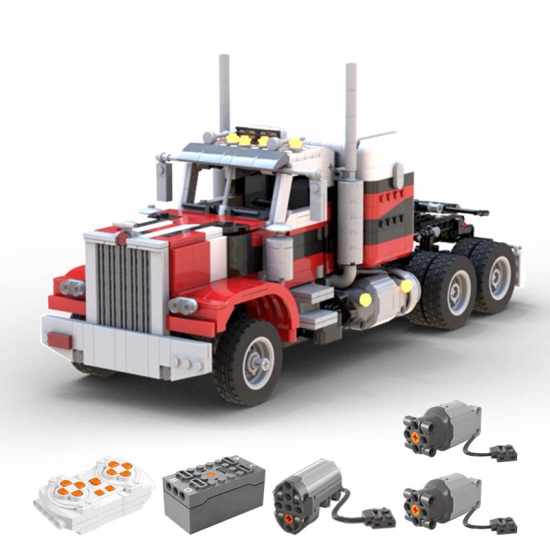 Custom MOC-138325 Tech Semi-trailer Truck Model 1538 Parts (Dynamic Version)