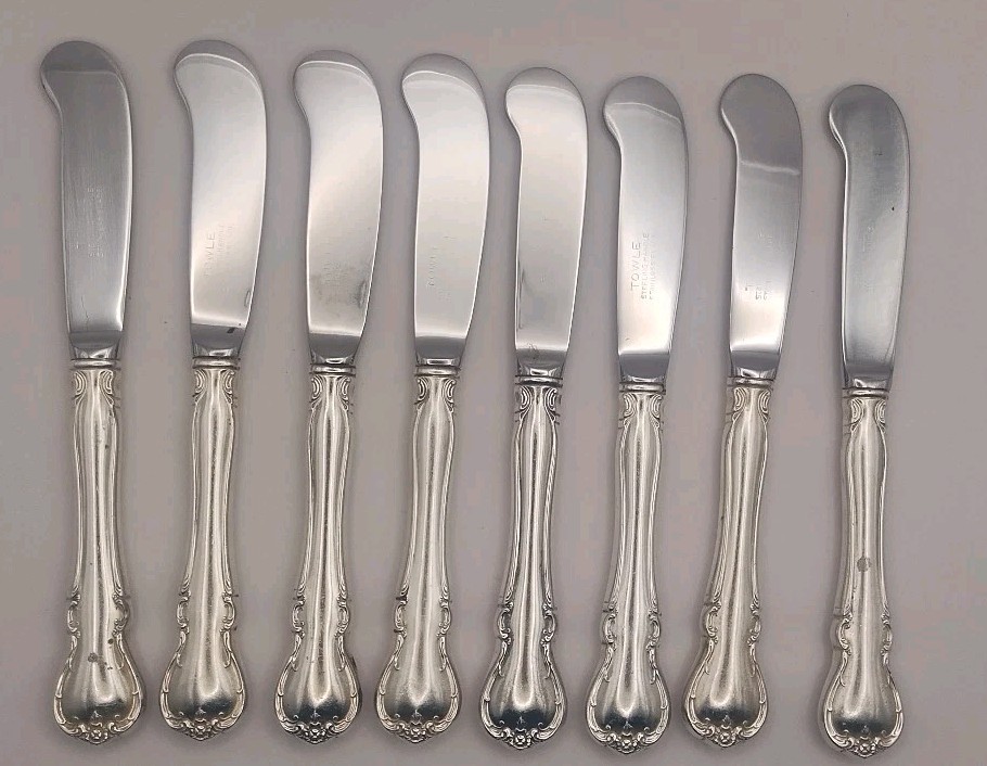Vintage Eight  (8) Towle FRENCH PROVINCIAL Sterling Silver Butter Spreaders
