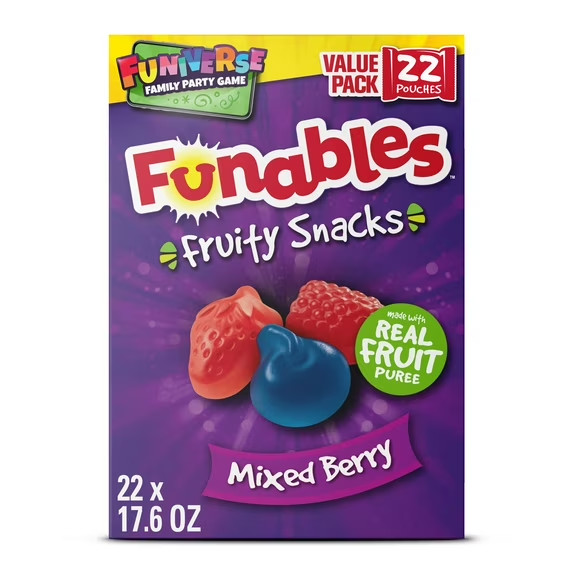 Funables Fruity Snacks, Mixed Berry Flavored Snacks, 0.8 oz 22 ct Funables Fruity Snacks, Mixed Berry Flavored Snacks, 0.8 oz 22 ct