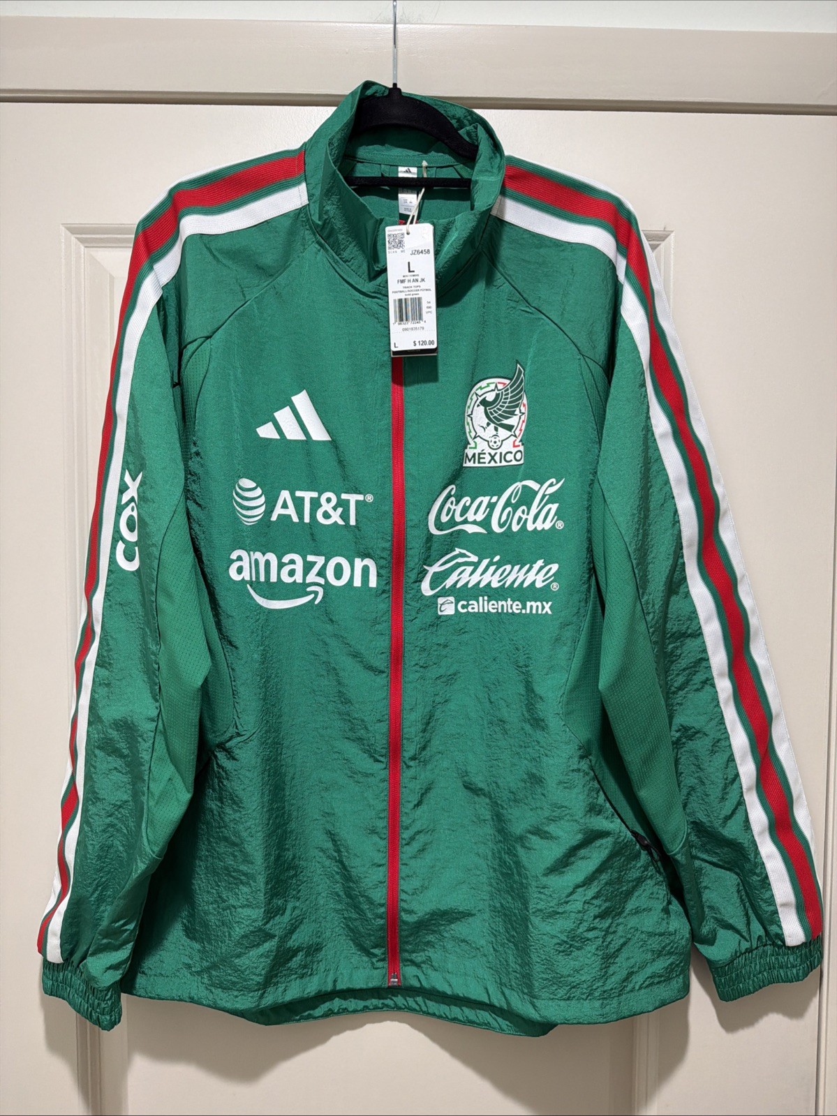 Adidas Mens LARGE Mexico Seleccion Mexicana Home Sponsor Jacket 