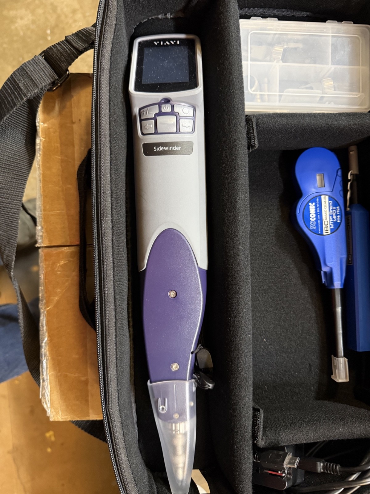 Viavi JDSU FiberChek Sidewinder MPO MTP Fiber Inspection Probe Kit w/ Tips Case