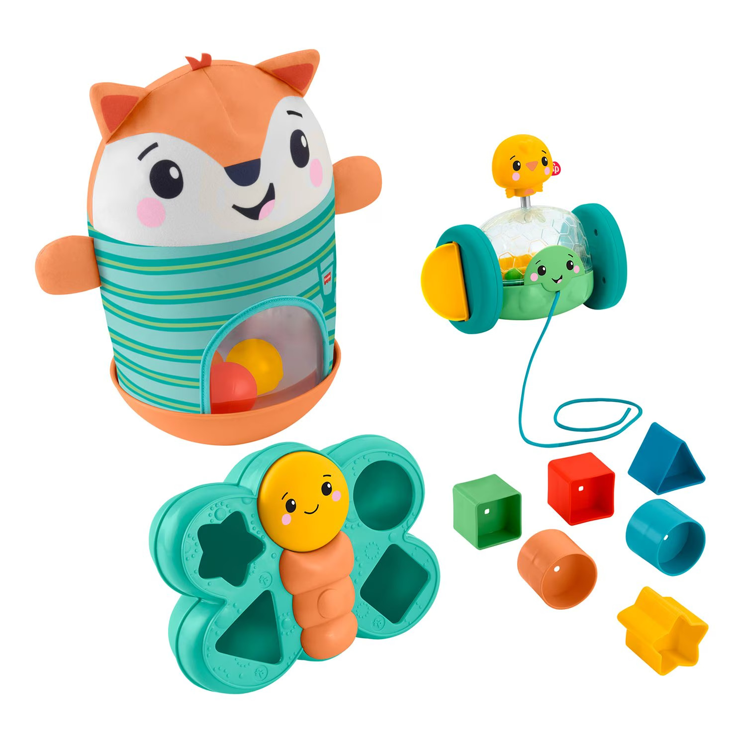Fisher-Price Sort Wobble & Roll Baby & Toddler Activity Toy Gift Set, 3 pc.