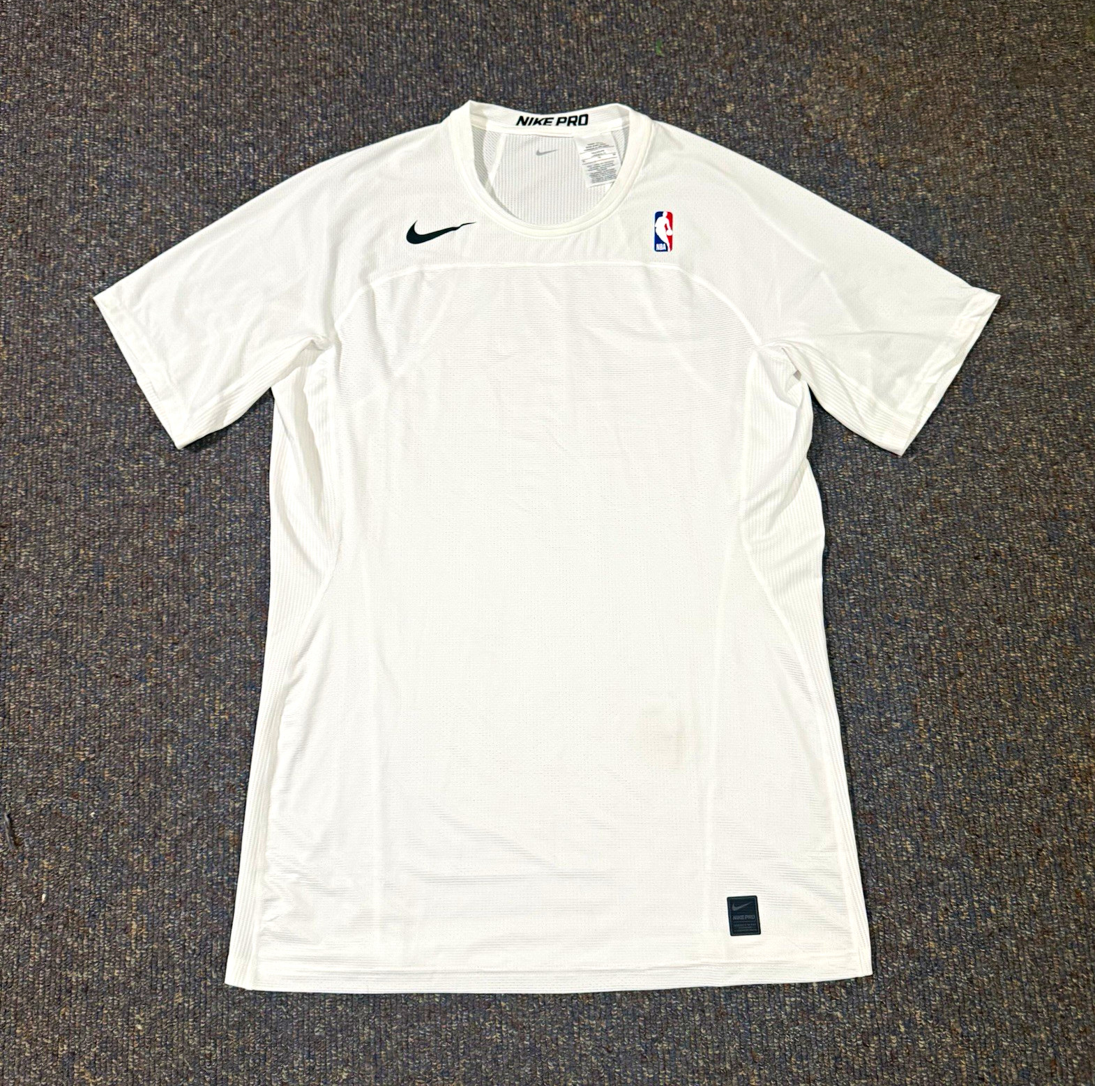 Nike Pro NBA Player-Issued Compression Shirt – White – XL—Rare