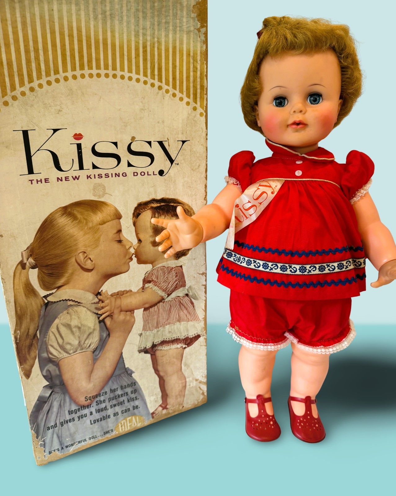 Ideal 1961 Kissy Doll RARE Nautical Outfit #168 All Orig Beauty Works SEE VIDEO