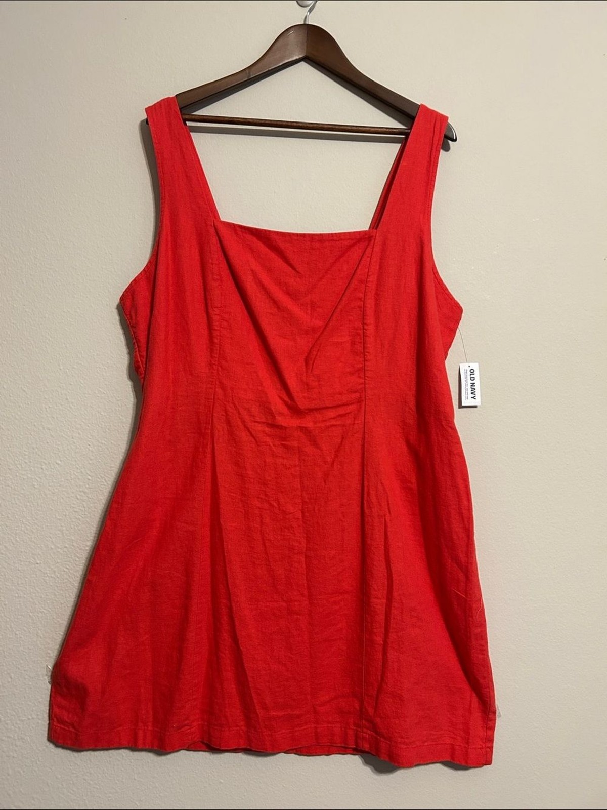 Linen Blend Old Navy Red Smocked Sundress XXL | Boho Cottagecore Summer Dress Linen Blend Old Navy Red Smocked Sundress XXL | Boho Cottagecore Summer Dress