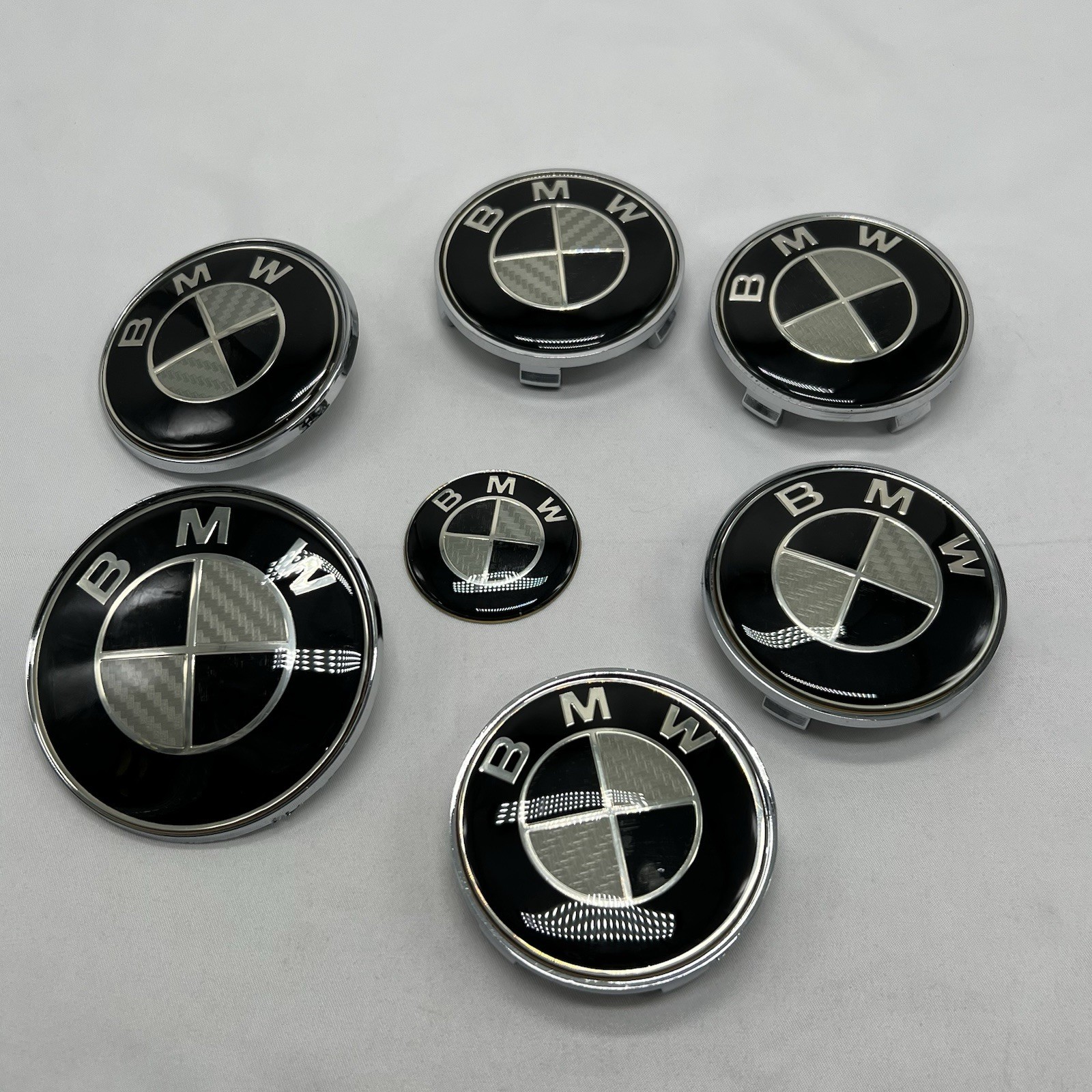 For BMW 7pcs Carbon Fiber Emblems 82mm/74mm/68mm/45mm New For BMW 7pcs Carbon Fiber Emblems 82mm/74mm/68mm/45mm New