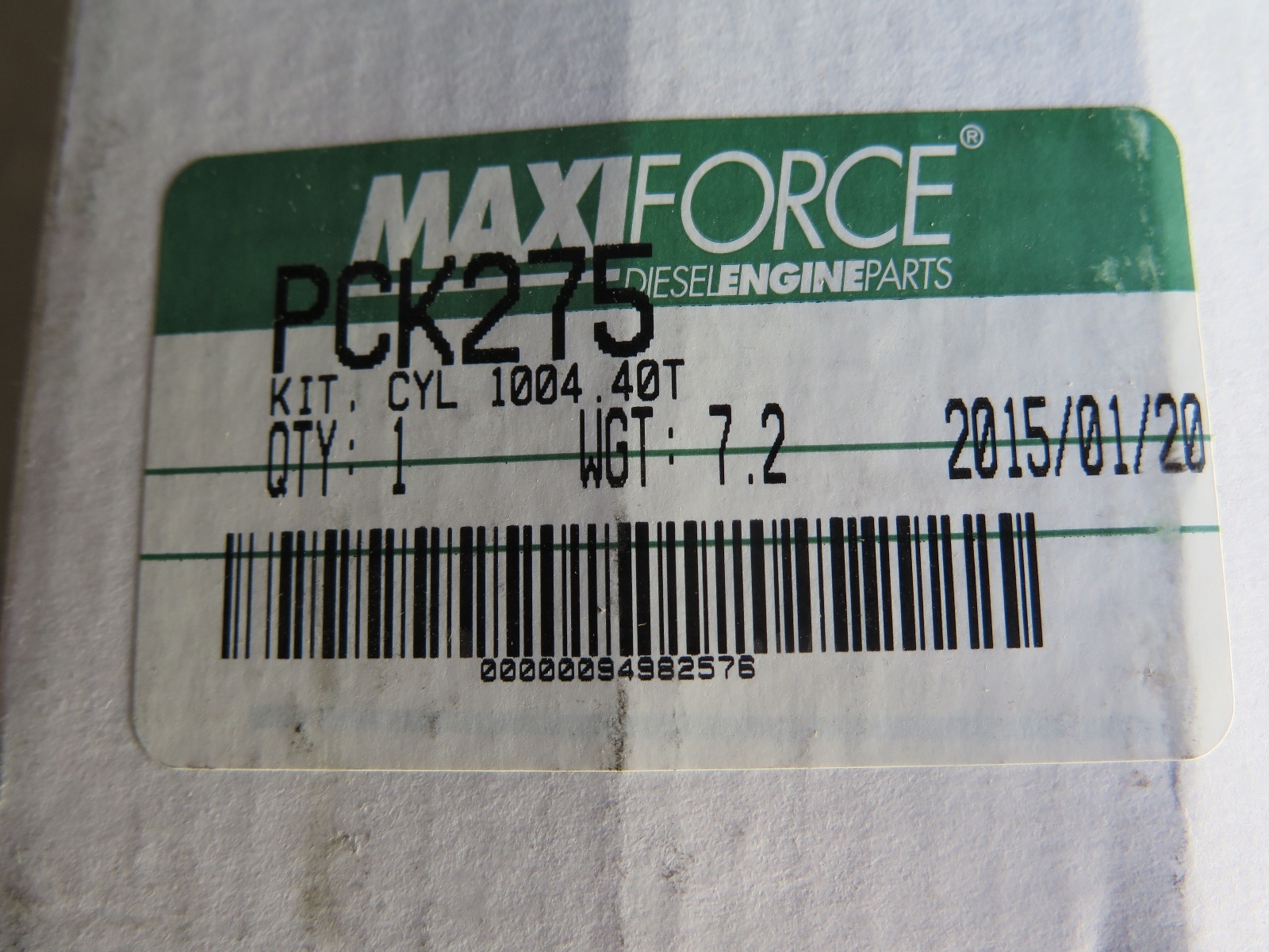 MaxiForce Diesel PCK275 Cylinder Kit Complete Perkins 1004.40T NOS (5-D1)